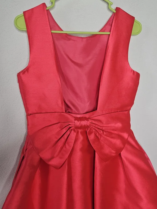 NWT Kate Spade Pink Open Back Bow Silk Mini Dress Fancy Meeting You Geranium 10 - Picture 7 of 12